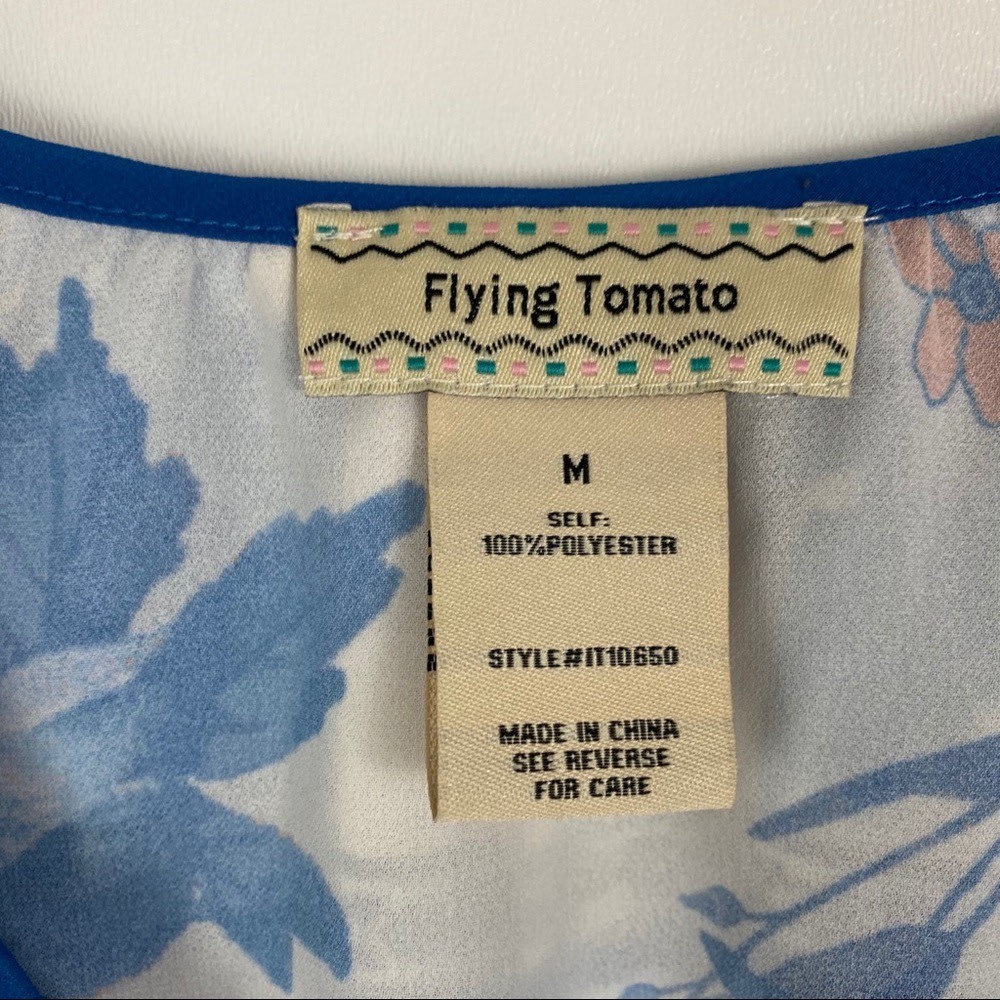 Flying Tomato floral boho wrap cropped blouse - Picture 6 of 6